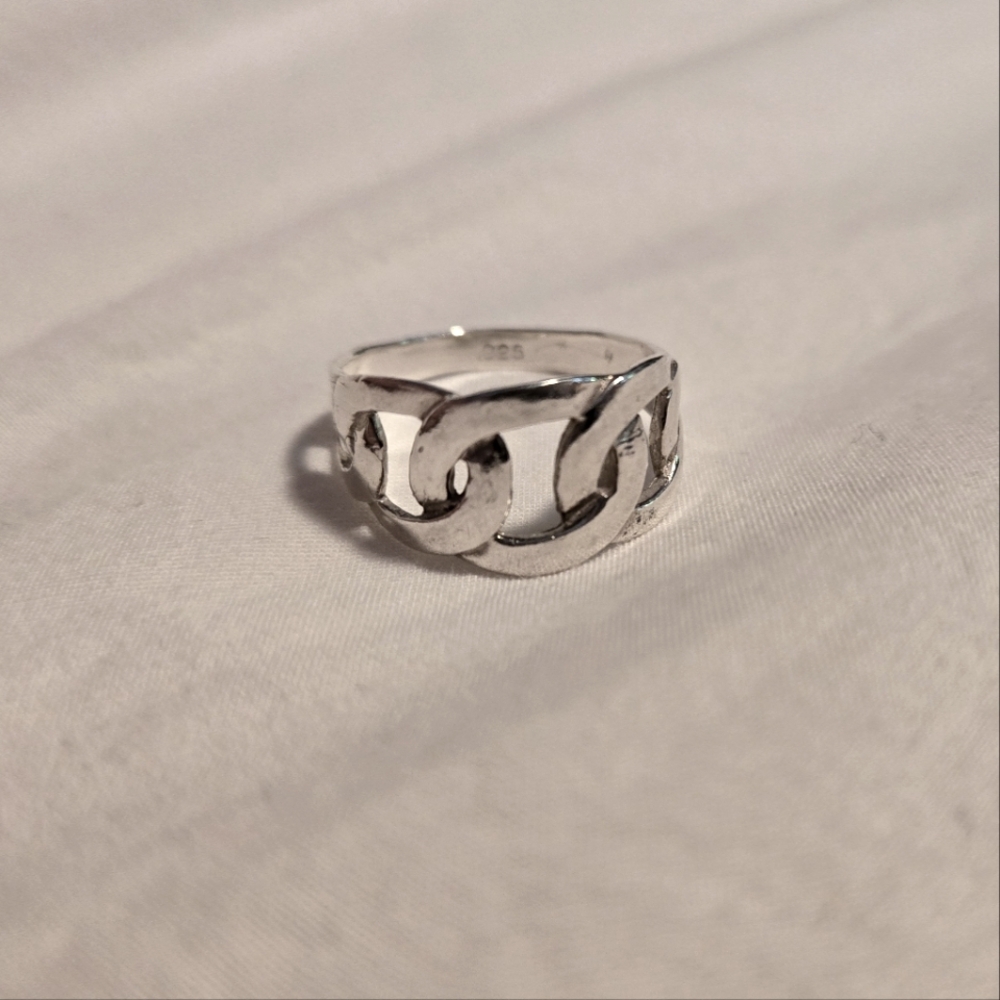 .925 Sterling Silver Chain Link Ring